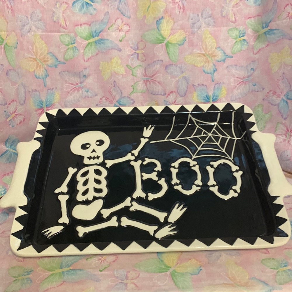 Halloween glass tray. Really cute. 15”x11”. From Hobby Lobby